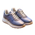 Pair Of Silver Trainers, AI Generated, 3D Element For Composition Royalty Free Stock Photo