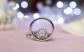 Pair of silver wedding rings Royalty Free Stock Photo