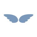 A pair of silver wings icon, simple style Royalty Free Stock Photo