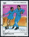Pair skating athletes, Winter Olympic Games in Alberville, circa 1990