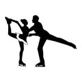 Pair skating silhouette. skate gymnastics simple isolated icon