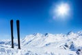 Pair of skis in snow. Winter vacations Royalty Free Stock Photo