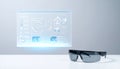 Augmented Reality Glasses with Smart Home Control HUD Royalty Free Stock Photo