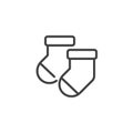Pair Of Small Baby Socks Line Icon