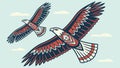 Pair of Soaring Eagles in Dynamic Vector Art Style, vector design Generative AI Royalty Free Stock Photo