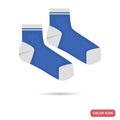 Pair socks color flat icon for web and mobile design Royalty Free Stock Photo