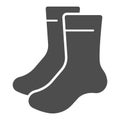 Pair of socks solid icon, bowling concept, sock sign on white background, classic sport socks icon in glyph style for Royalty Free Stock Photo