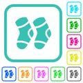 A pair of socks vivid colored flat icons