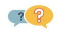 Question Mark Speech Bubbles Vector, vector design Generative AI Royalty Free Stock Photo