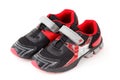 Pair of sports shoes, black and red colors