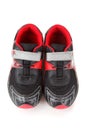 Pair of sports shoes, black and red colors