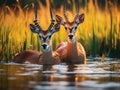 Pair of springbuck Royalty Free Stock Photo