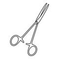 Pair of stainless steel surgical forceps icon