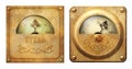 A pair of steampunk victorian gauge meters illustration