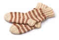 Pair of striped woolen knitted socks Royalty Free Stock Photo