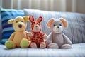 pair of stuffed animals near identical toys Royalty Free Stock Photo