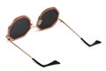 A pair of sun shade spectacles glasses with octagon glass piece and gold frame