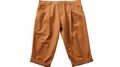 Hip-hop Inspired Tan Trousers With Button Detail Matte Photo Style