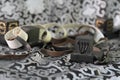 Pair of tefillin , A symbol of the Jewish people, a pair of tefillin with black straps, on a white background Royalty Free Stock Photo