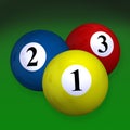 Pair of three billiard balls