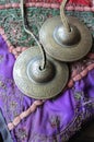 Pair of Tibetan Meditation Cymbals Royalty Free Stock Photo