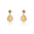 Pair of topaz diamond earrings isolated on white Royalty Free Stock Photo