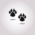 A pair of traces from the paws of a wild animal.Vector illustration