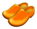 Dutch wooden shoes - yellow Royalty Free Stock Photo