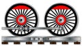 Pair Of Train Wheels Royalty Free Stock Photo