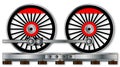 Pair Of Train Wheels Royalty Free Stock Photo