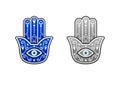 A pair of two palm-shaped amulets that popular among North Africa and Middle East, Hamsa Hand.
