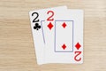 Pair of twos 2 - casino playing poker cards