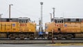 Pair of Union Pacific locomotives at the Seattle Argo Yard