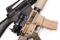 Pair US Army assault rifles. Royalty Free Stock Photo