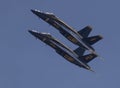 Pair Of US Navy Blue Angels Super Hornet Fighter Jets
