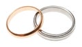 Pair of used wedding rings isolated