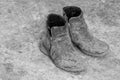 Pair of very dirty boots Royalty Free Stock Photo