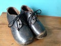 A pair of vintage clogs, child`s shoes, northern England