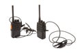 Pair of Walkie Talkie 2 way radios with headsets