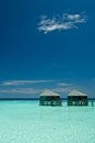Pair of water villas Maldives Royalty Free Stock Photo