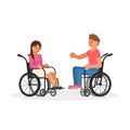 Pair of wheelchair disabled people