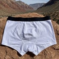 White boxer briefs with black waistband isolated on white background Royalty Free Stock Photo