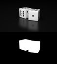 Pair of White Dices with Alpha Channel Royalty Free Stock Photo