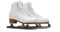 A pair of white figure ice skates with blades, isolated on white background Royalty Free Stock Photo