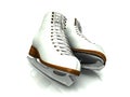 A pair of white figure skates. Royalty Free Stock Photo