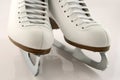 A pair of white figure skates Royalty Free Stock Photo