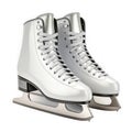 Pair of white figure skates isolated on white background Royalty Free Stock Photo