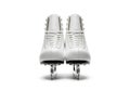Pair of white ice skates on a white background Royalty Free Stock Photo