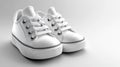Pair of White Kids Sneakers Royalty Free Stock Photo