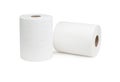 A pair of white paper towel roll. Royalty Free Stock Photo